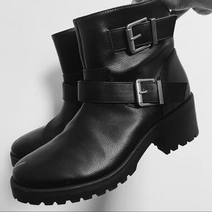 Black Ankle Motorcycle Boots